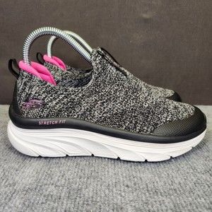 Skechers D'Lux Walker Womens Size 6.5 Gray Stretch Fit Casual Slip On Low Shoes